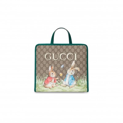 GUCCI CHILDREN'S GUCCI RABBIT EMBROIDERED TOTE BAG 605614 (28.5*25*11cm)